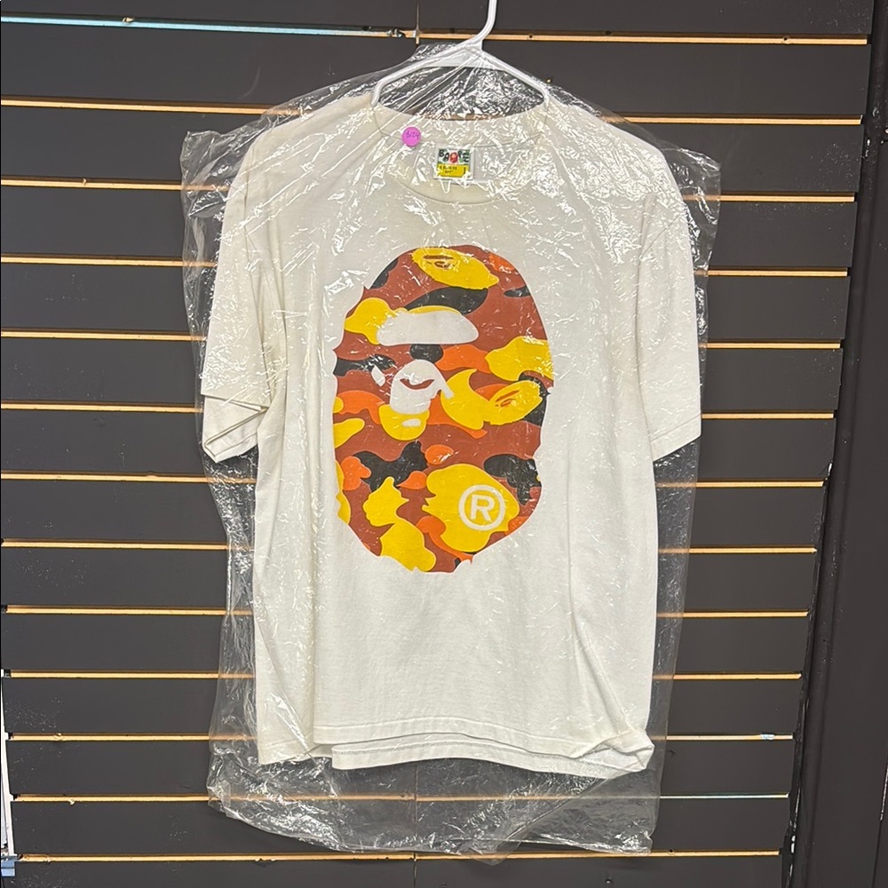 Bape Camo Tee in Red, Orange, and Yellow